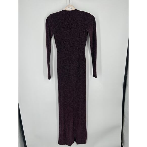 Opal Gown By Line & Dot Women’s XS Rent The Runway $148 Purple Sparkle 70s - Picture 11 of 14